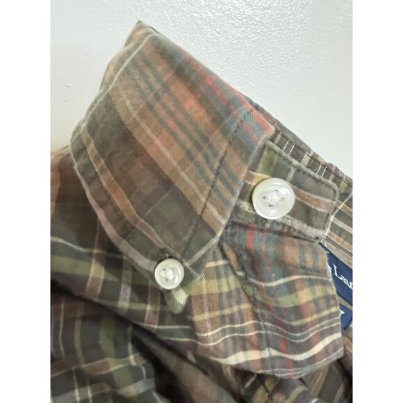 Ralph Lauren Classic Fit Fall Plaid Button Up Shirt Medium Vintage - Picture 7 of 14